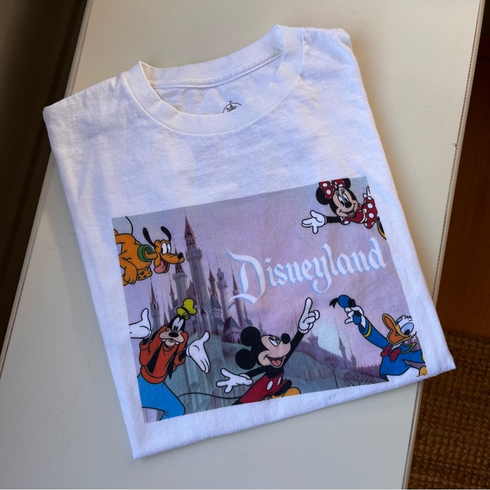 Disney White Graphic T-Shirt featuring Mickey & Friends